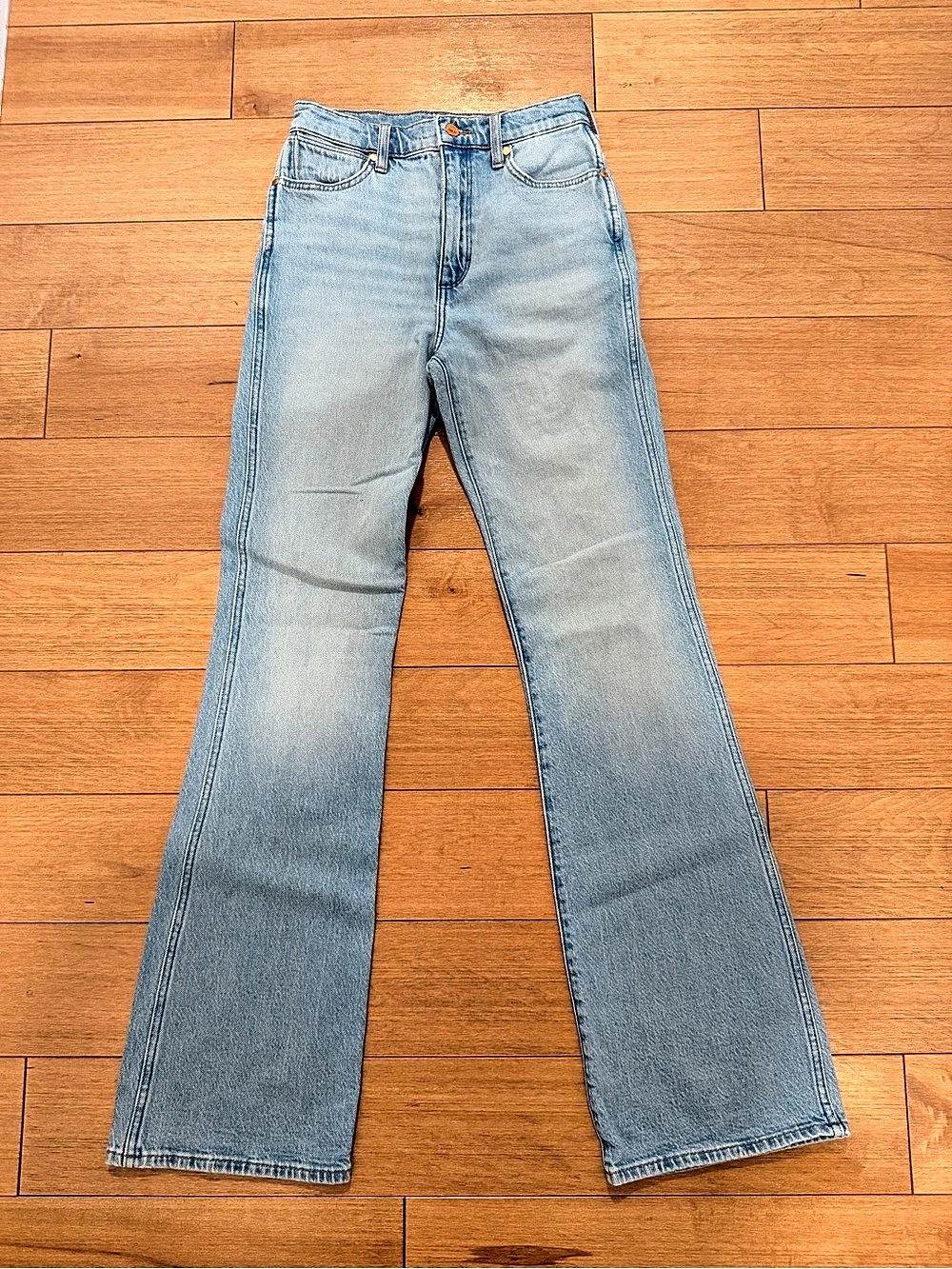 Wrangler Retro Women's Light Wash Embroidered High Rise Flare Jeans